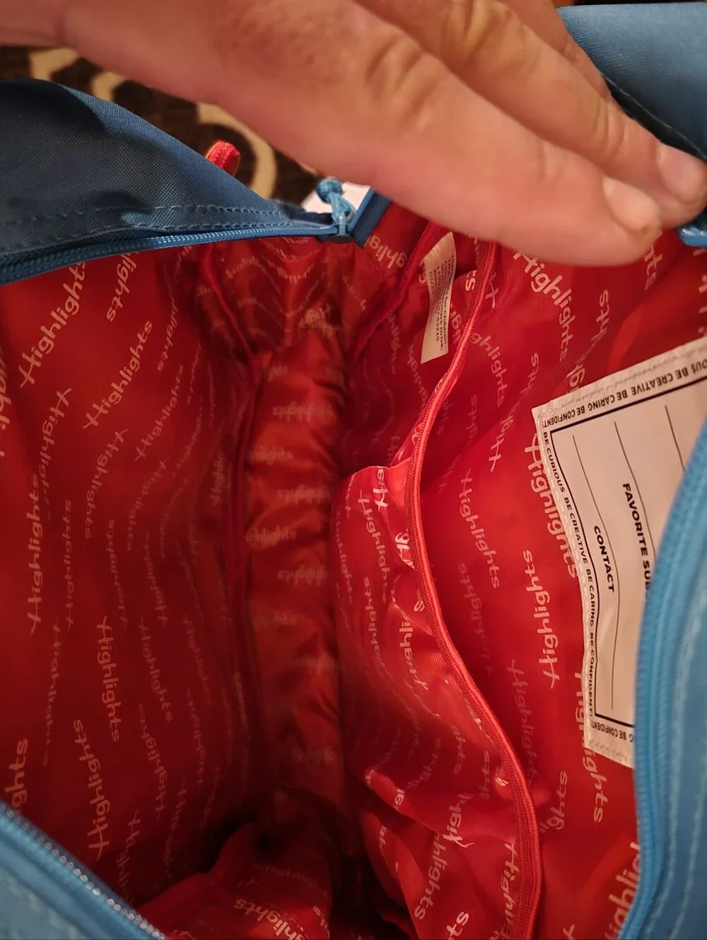 Kids Blue Highlights Shark Backpack with Pizza Coin Purse